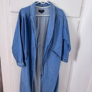 Vintage light Blue Denim Duster Jacket